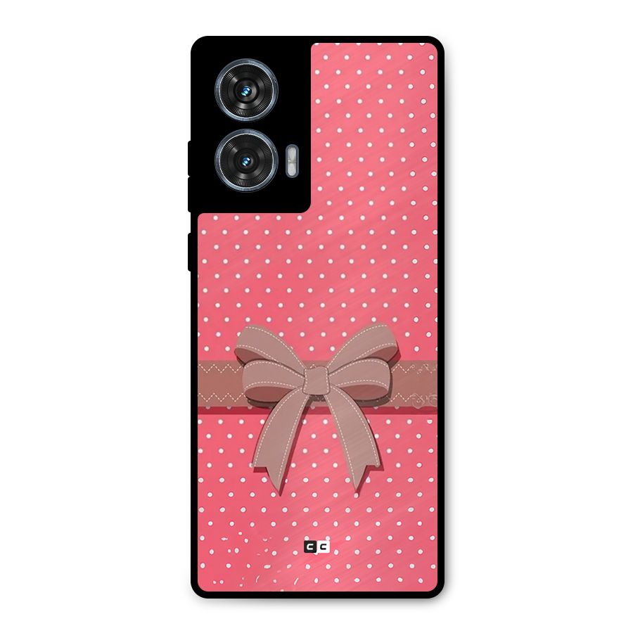 Gift Ribbon Metal Back Case for Motorola Edge 50 Fusion