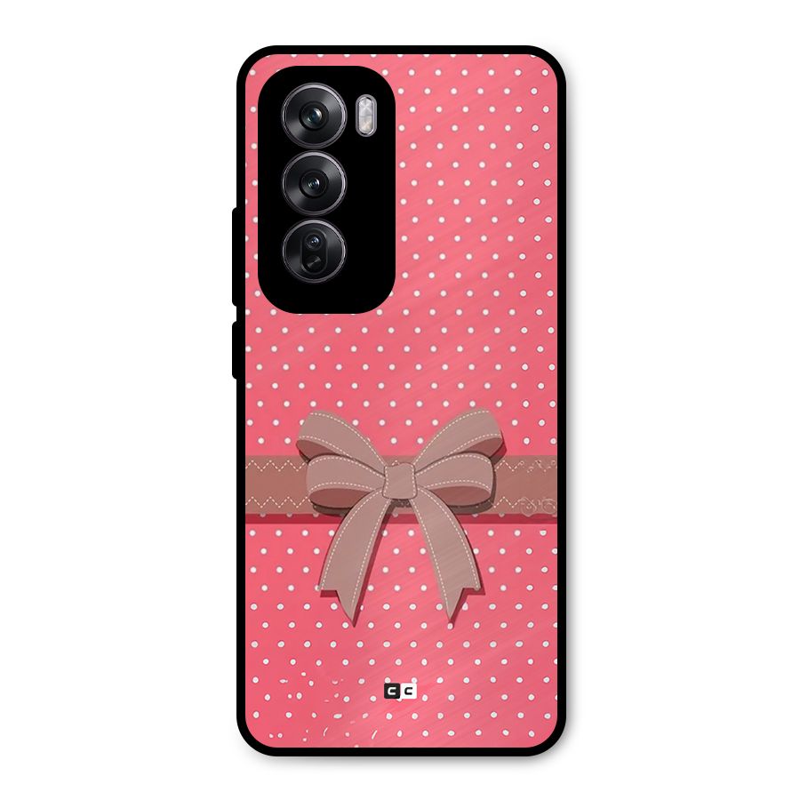 Gift Ribbon Metal Back Case for Oppo Reno12 Pro