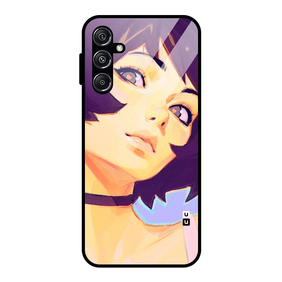 Girl Face Art Glass Back Case for Galaxy M34 5G