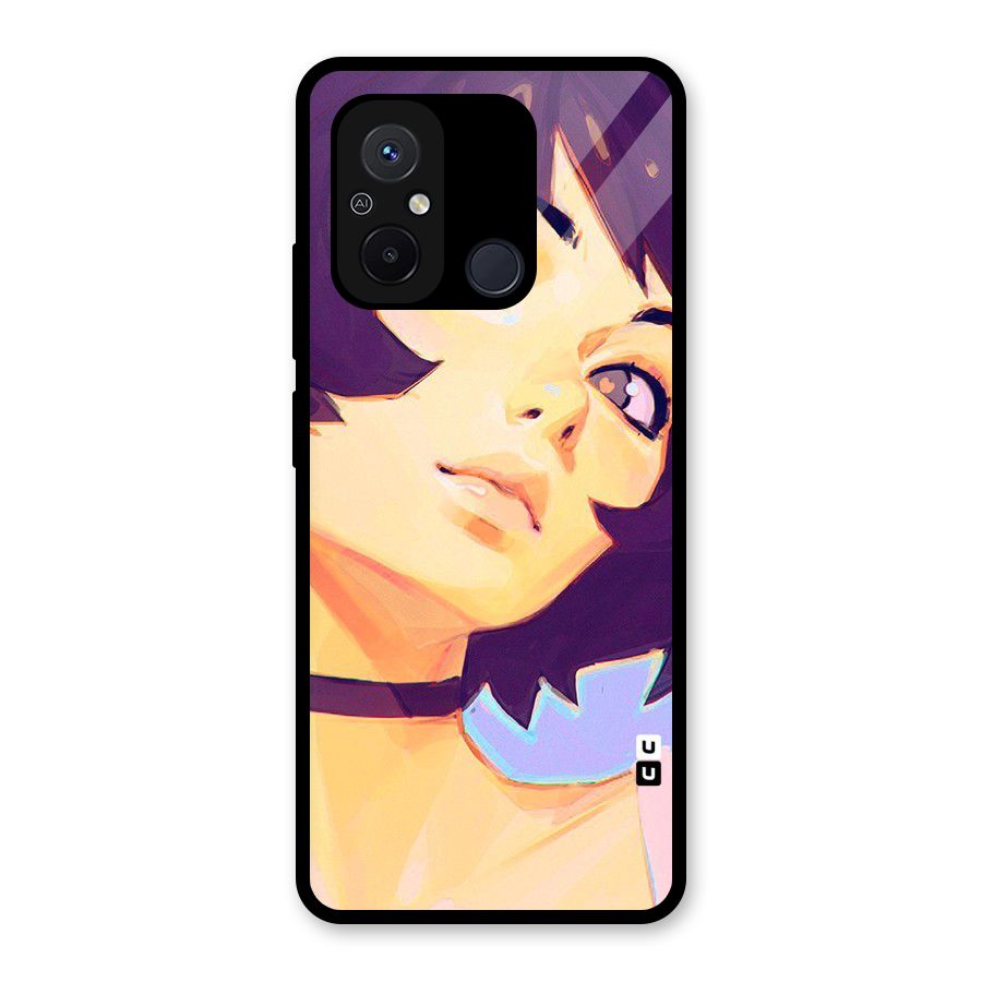 Girl Face Art Glass Back Case for Redmi 12C