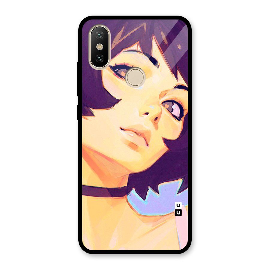 Girl Face Art Glass Back Case for Redmi A2
