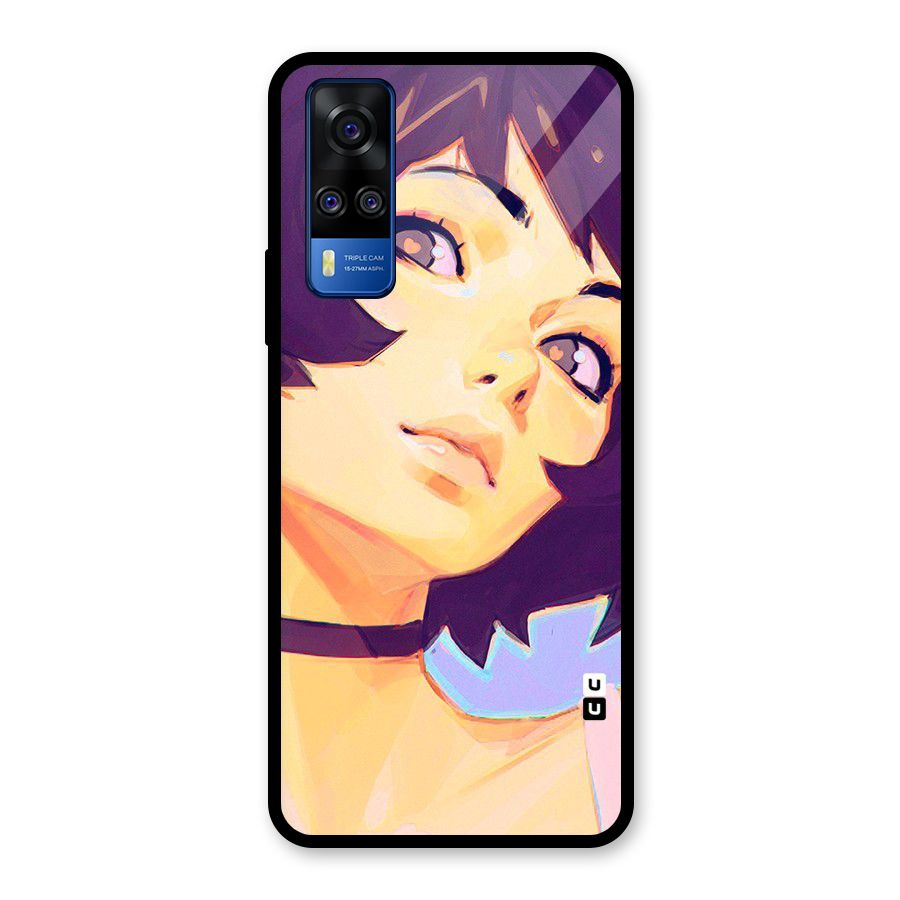 Girl Face Art Glass Back Case for Vivo Y31