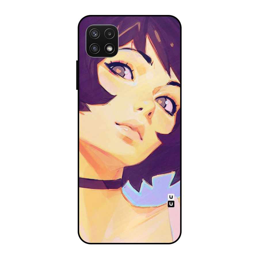 Girl Face Art Metal Back Case for Galaxy A22 5G