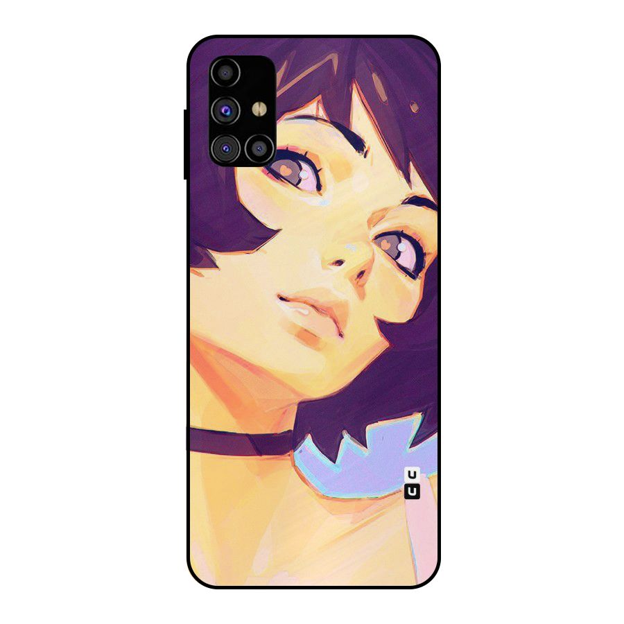 Girl Face Art Metal Back Case for Galaxy M31s