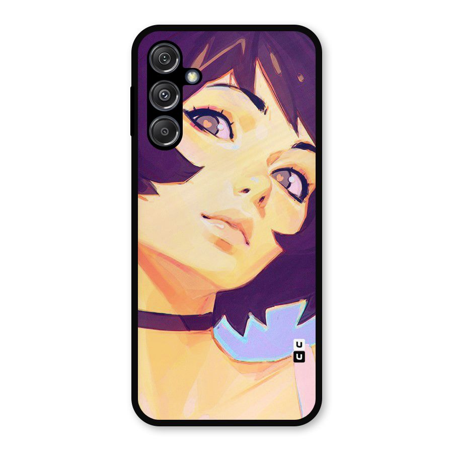 Girl Face Art Metal Back Case for Galaxy M34 5G