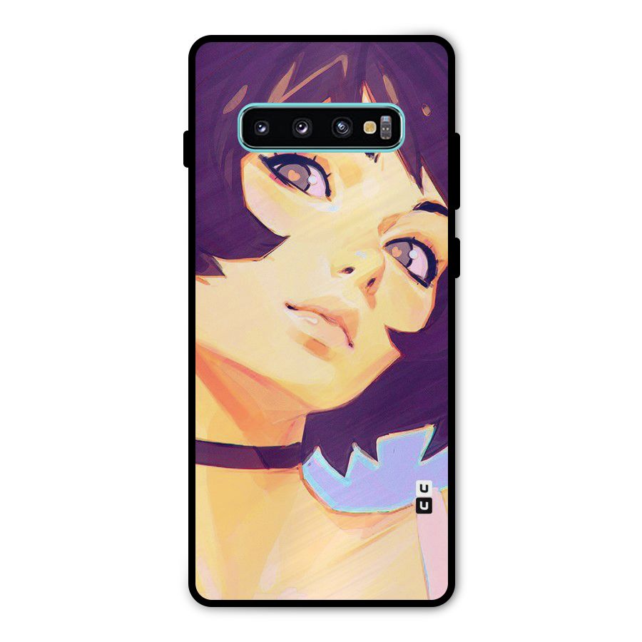Girl Face Art Metal Back Case for Galaxy S10 Plus
