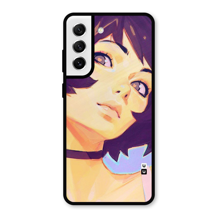 Girl Face Art Metal Back Case for Galaxy S21 FE 5G