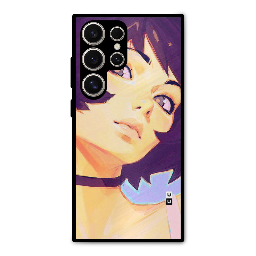 Girl Face Art Metal Back Case for Galaxy S24 Ultra