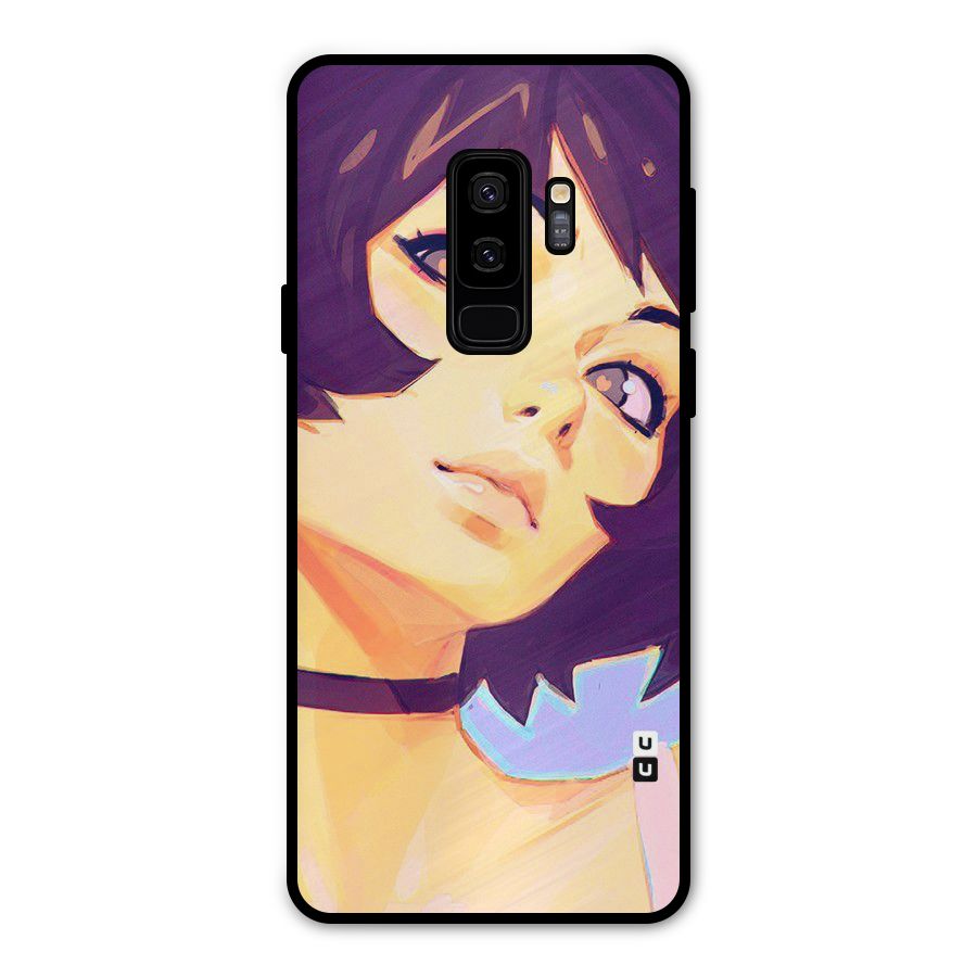Girl Face Art Metal Back Case for Galaxy S9 Plus