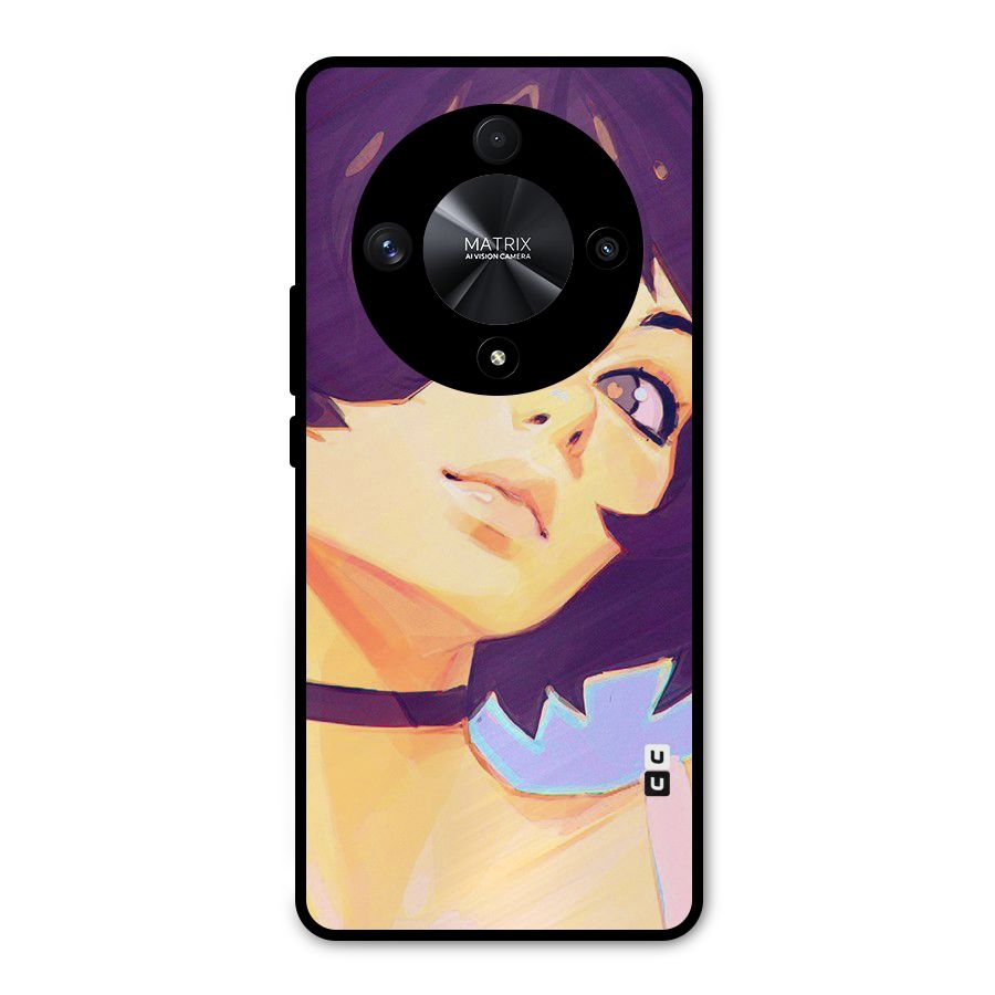 Girl Face Art Metal Back Case for Honor X9b