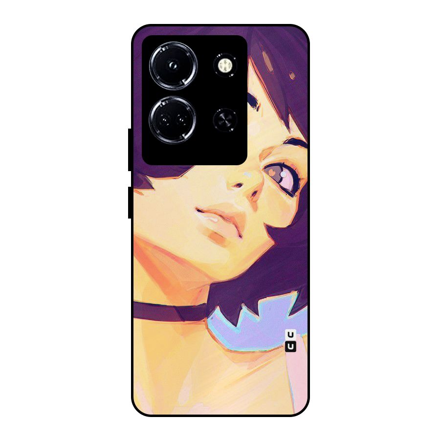 Girl Face Art Metal Back Case for Infinix Note 30 5G