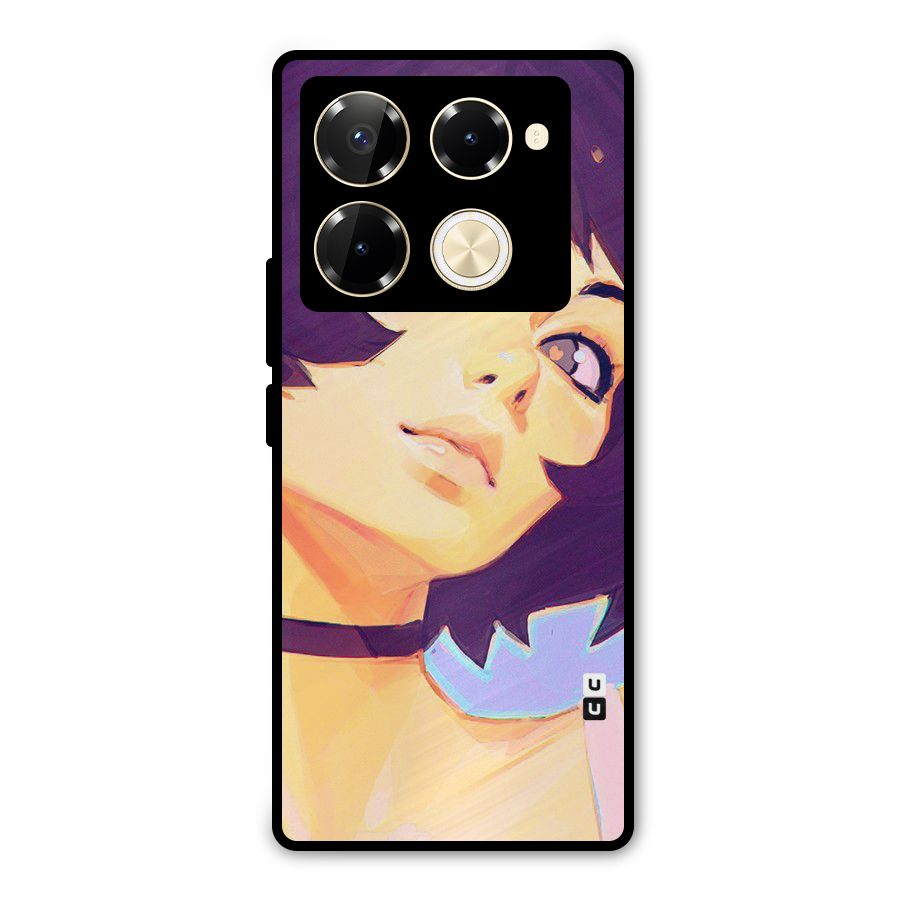 Girl Face Art Metal Back Case for Infinix Note 40 Pro