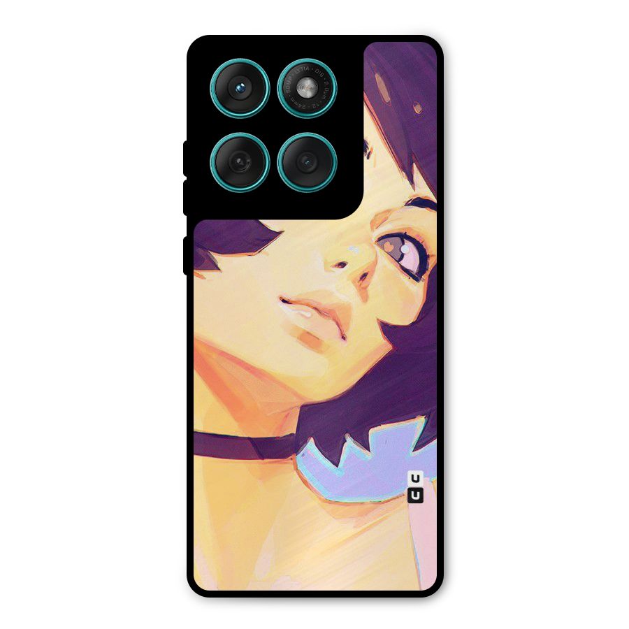 Girl Face Art Metal Back Case for Motorola Edge 60 Fusion