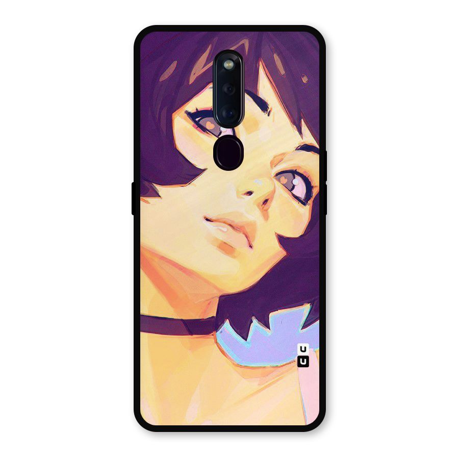 Girl Face Art Metal Back Case for Oppo F11 Pro