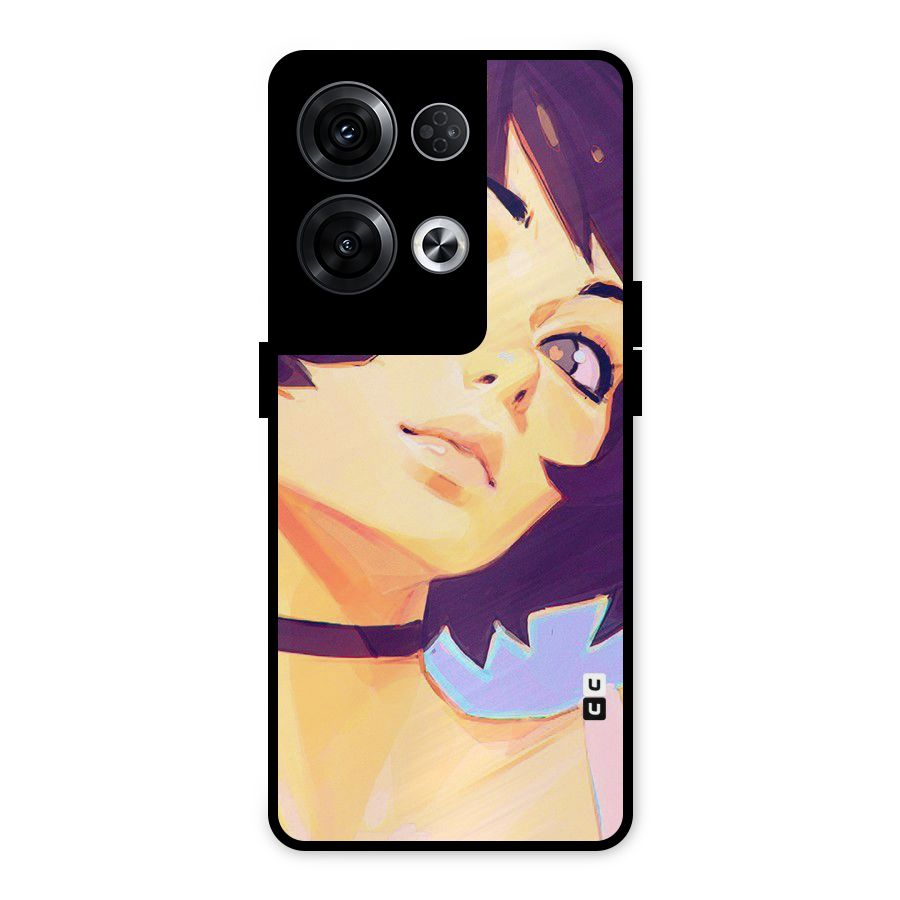 Girl Face Art Metal Back Case for Oppo Reno8 Pro 5G