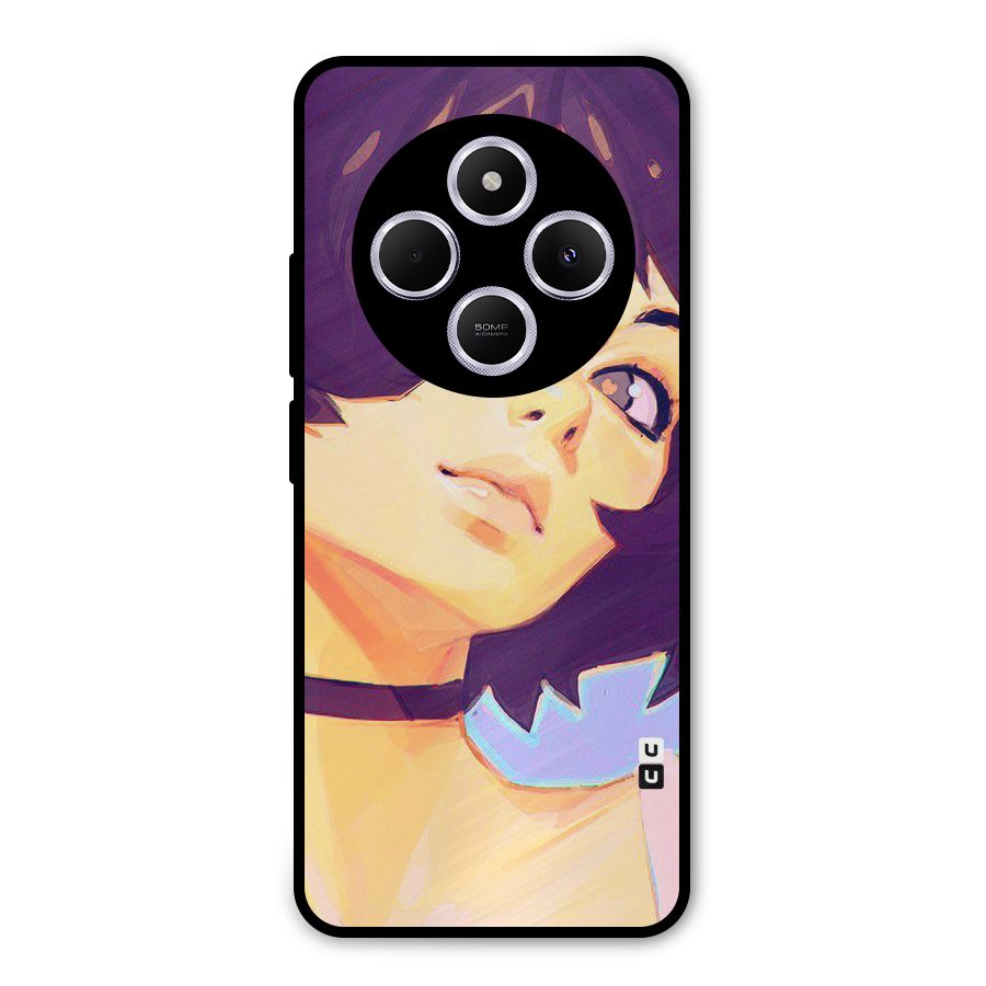 Girl Face Art Metal Back Case for Poco C75 5G