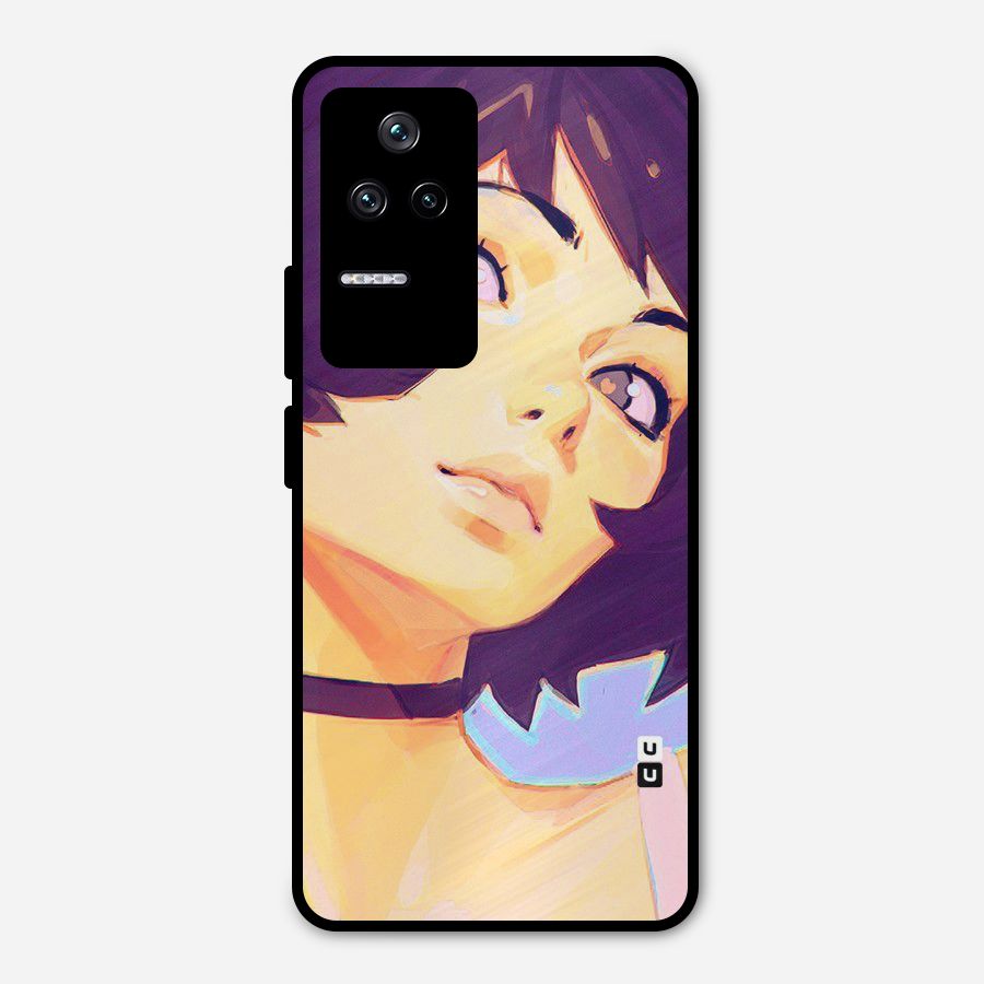Girl Face Art Metal Back Case for Poco F4 5G