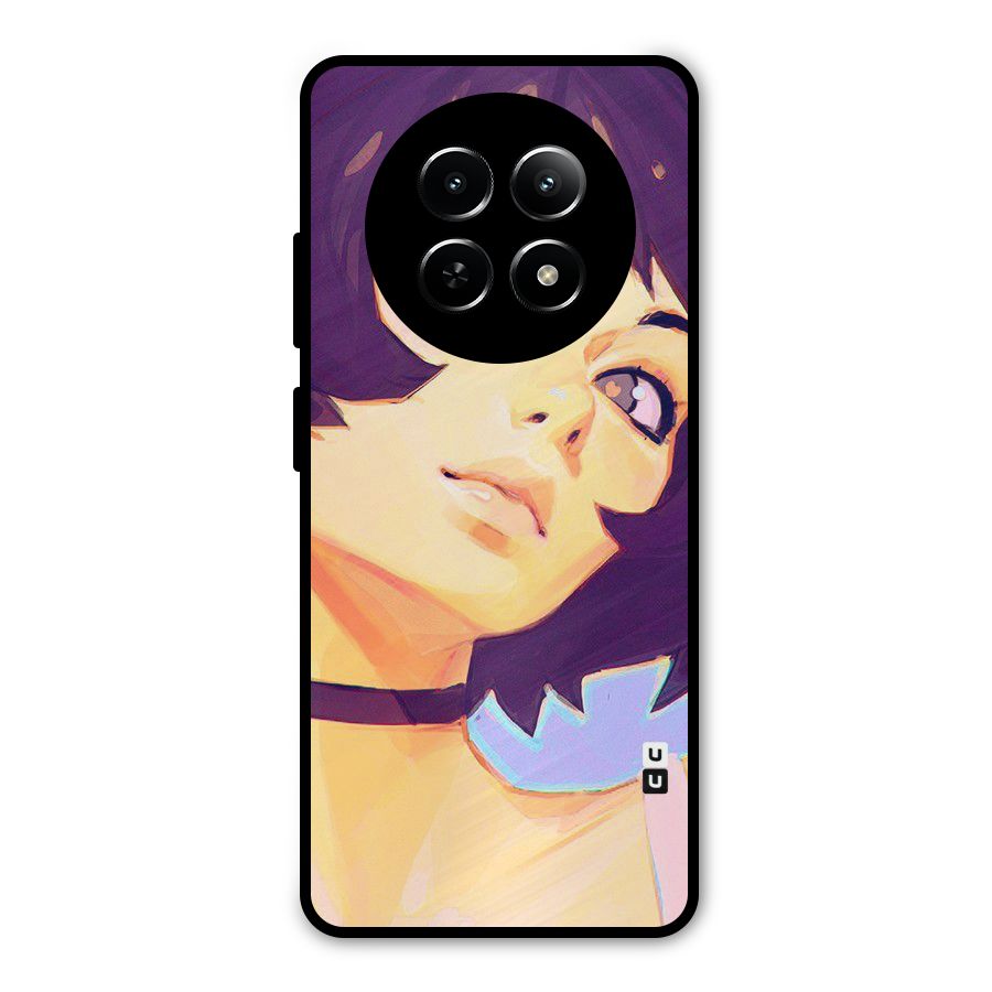 Girl Face Art Metal Back Case for Realme 12 5G