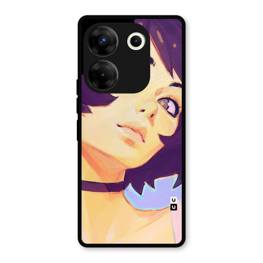 Girl Face Art Metal Back Case for Tecno Camon 20