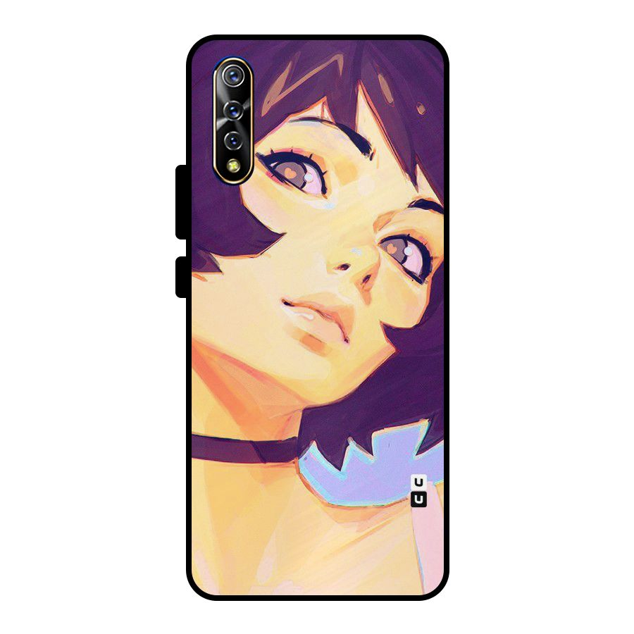 Girl Face Art Metal Back Case for Vivo S1