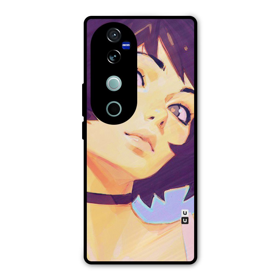 Girl Face Art Metal Back Case for Vivo V40