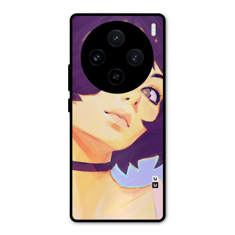 Girl Face Art Metal Back Case for Vivo X100