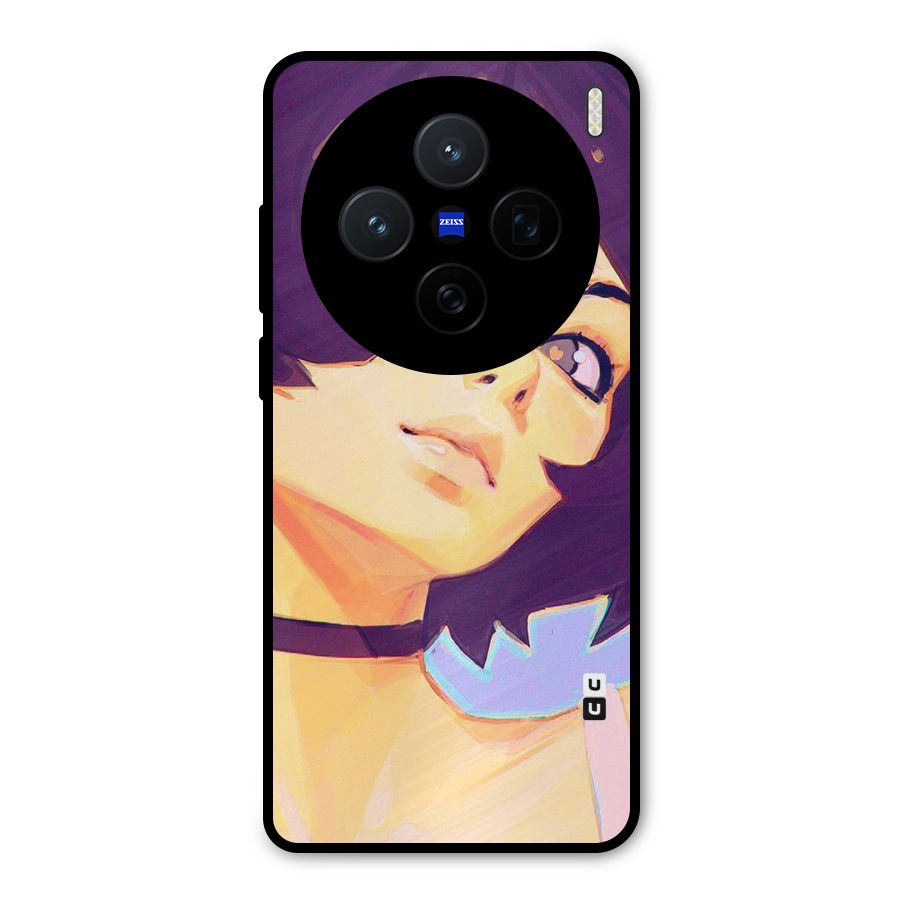 Girl Face Art Metal Back Case for Vivo X200