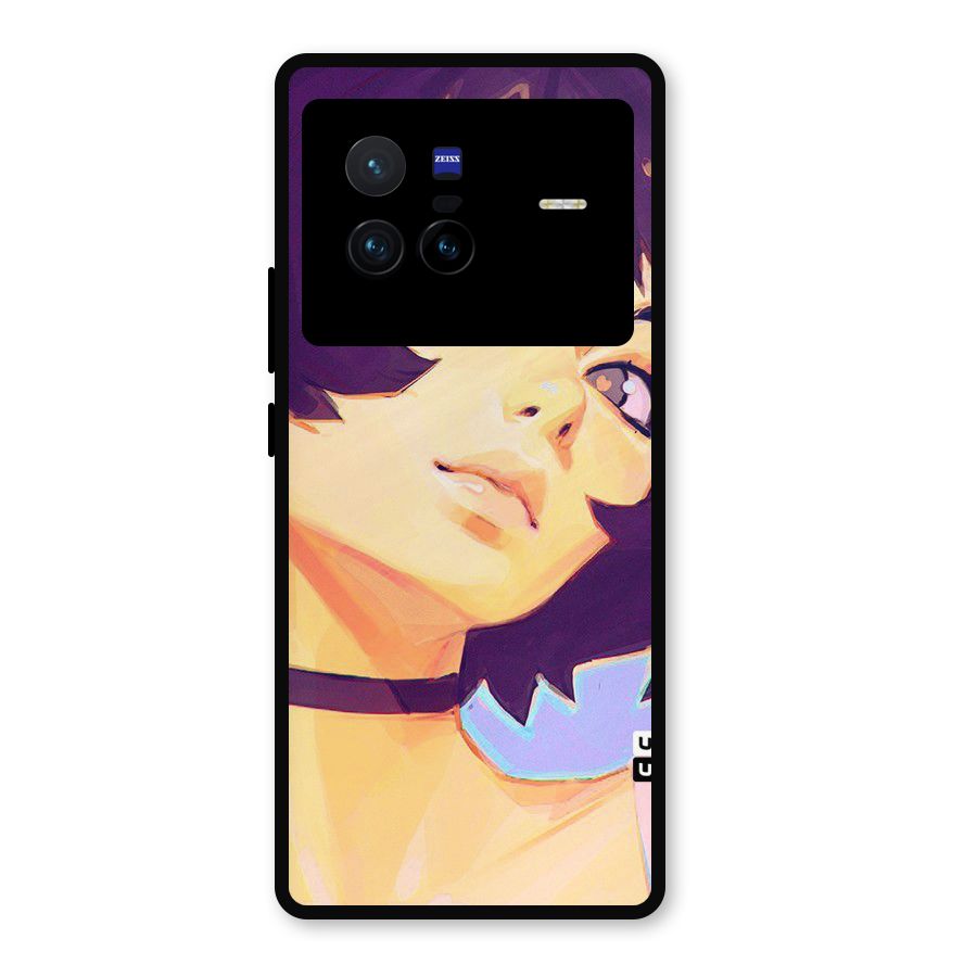 Girl Face Art Metal Back Case for Vivo X80