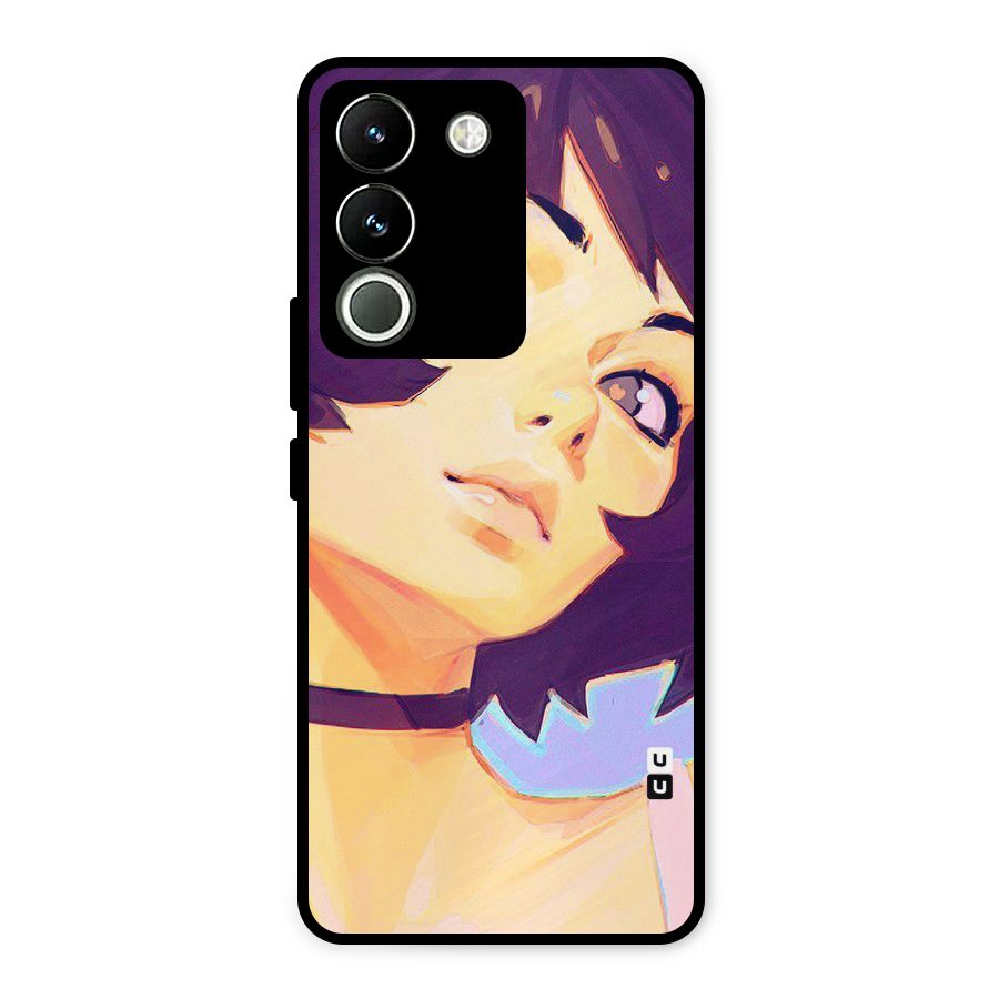 Girl Face Art Metal Back Case for Vivo Y200