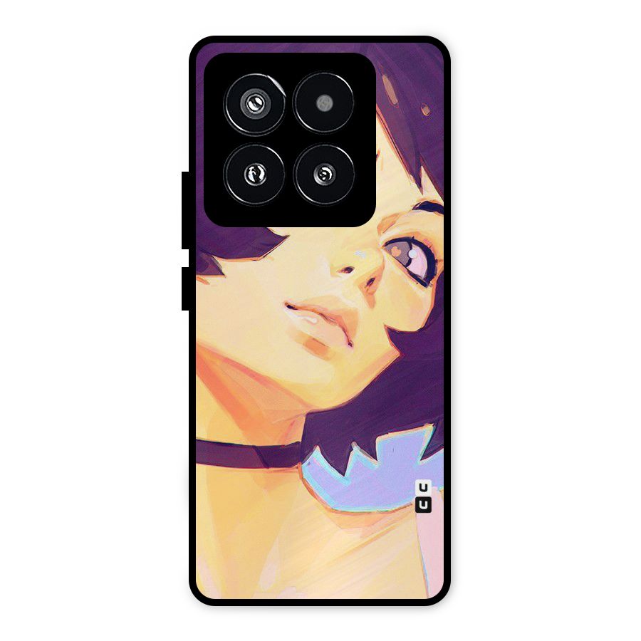 Girl Face Art Metal Back Case for Xiaomi 14 Pro