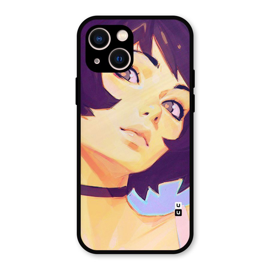 Girl Face Art Metal Back Case for iPhone 13