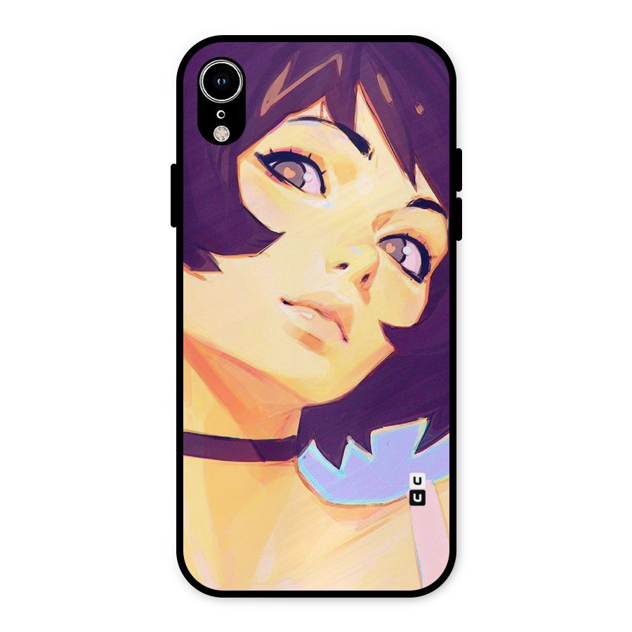 Girl Face Art Metal Back Case for iPhone XR
