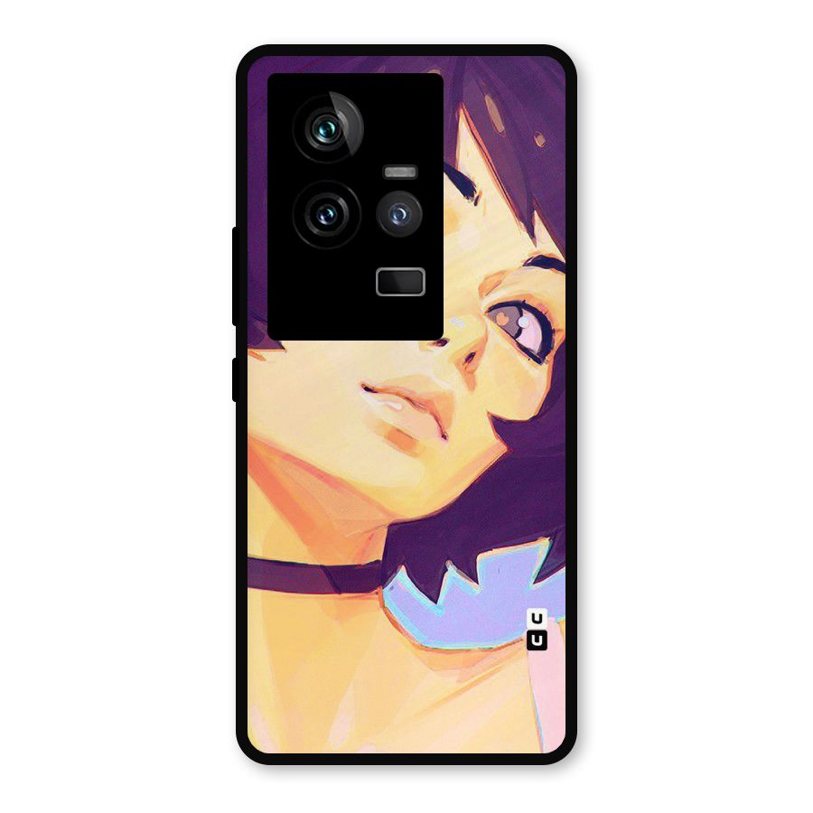 Girl Face Art Metal Back Case for iQOO 11 5G