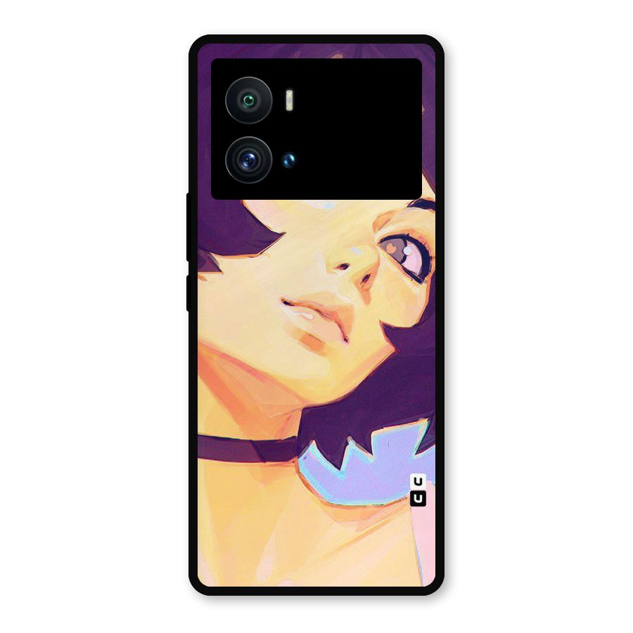 Girl Face Art Metal Back Case for iQOO 9 Pro