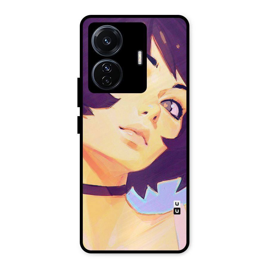 Girl Face Art Metal Back Case for iQOO Z6