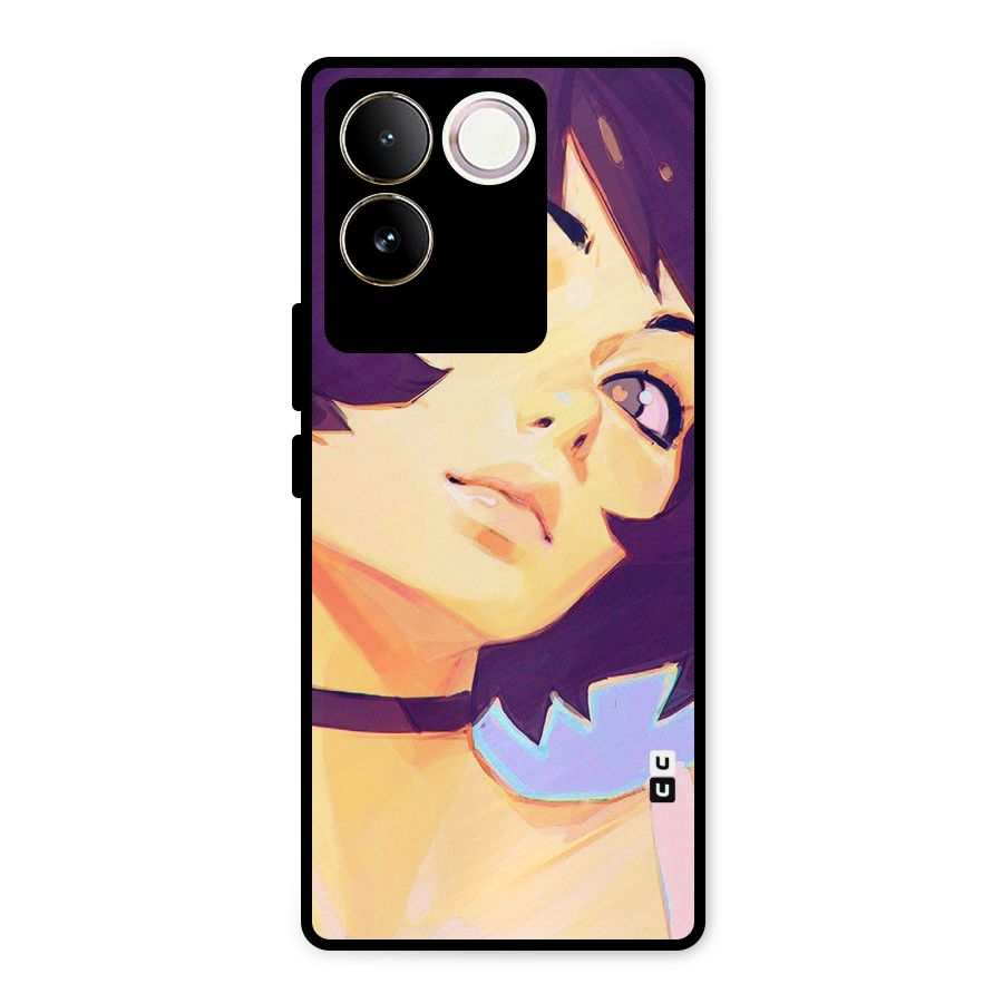 Girl Face Art Metal Back Case for iQOO Z7 Pro
