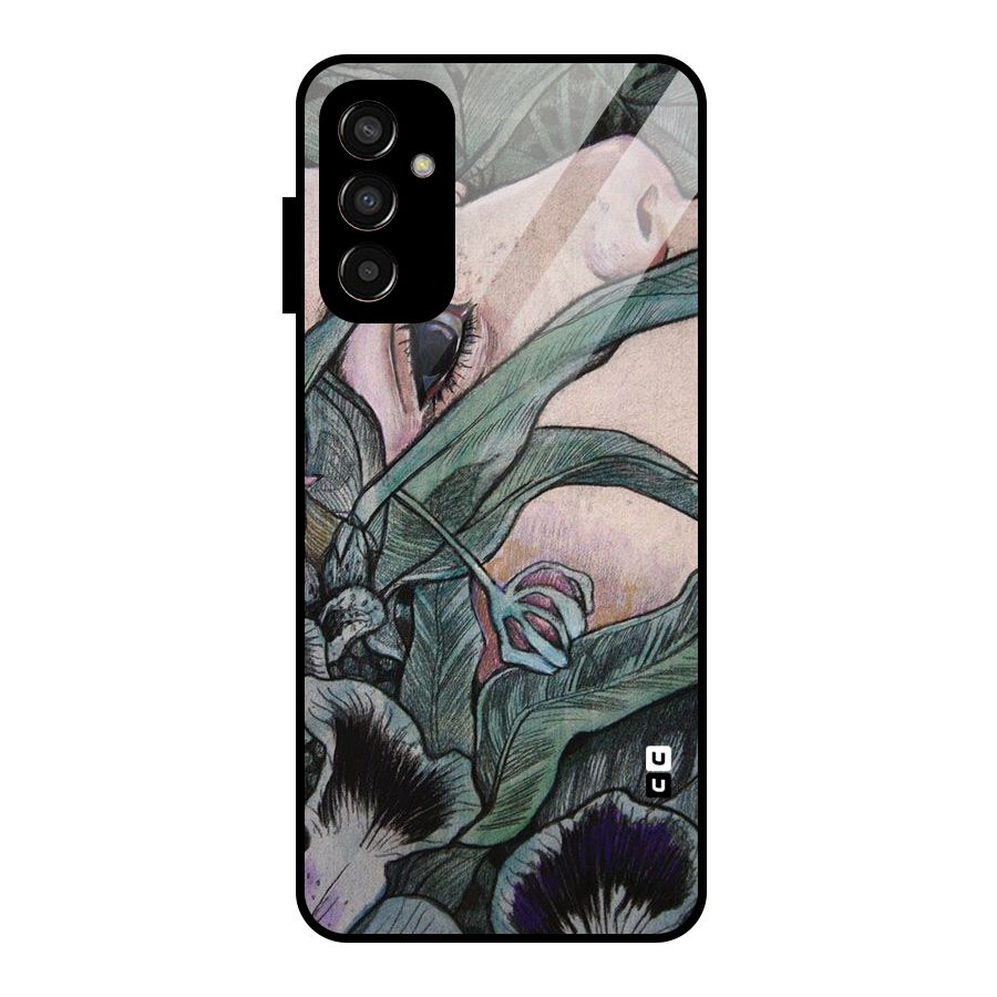 Girl Grass Art Glass Back Case for Galaxy F13