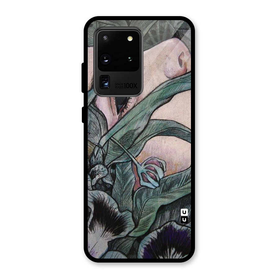 Girl Grass Art Glass Back Case for Galaxy S20 Ultra