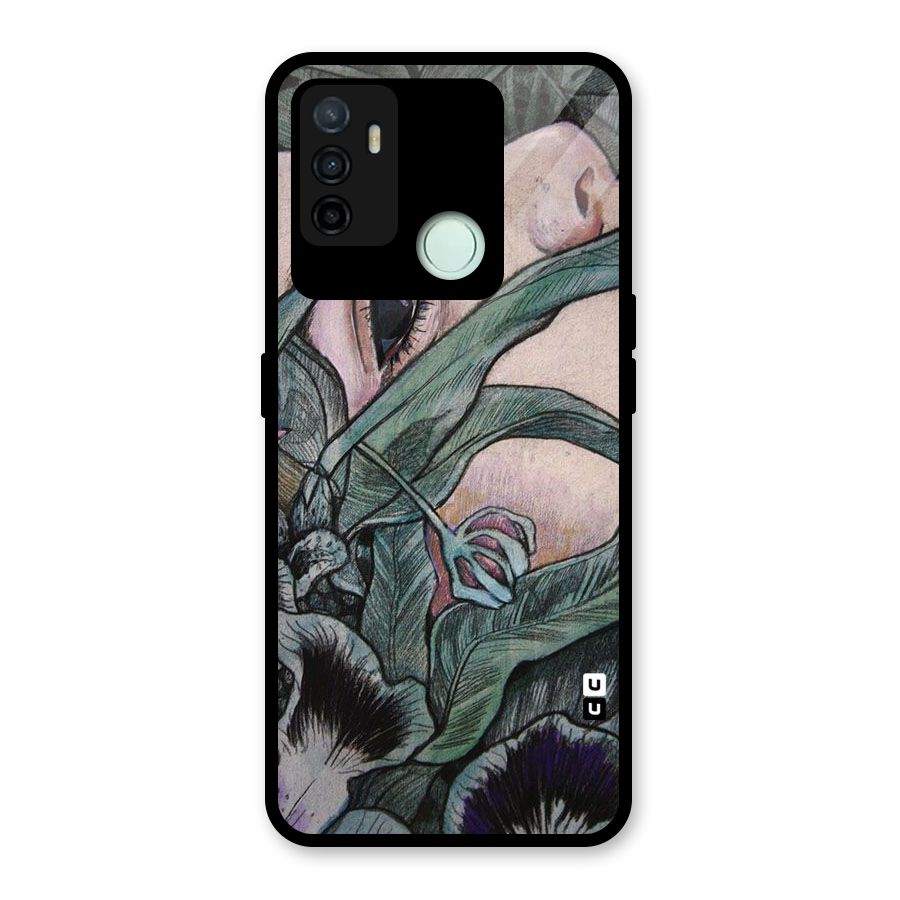 Girl Grass Art Glass Back Case for Oppo A53