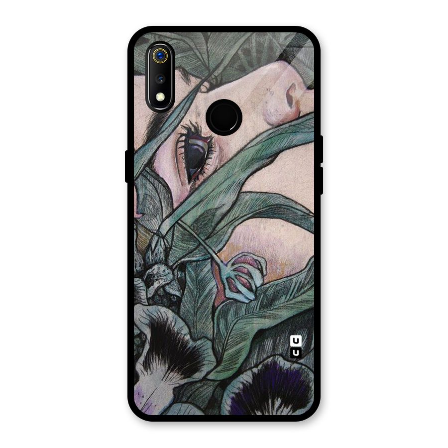 Girl Grass Art Glass Back Case for Realme 3
