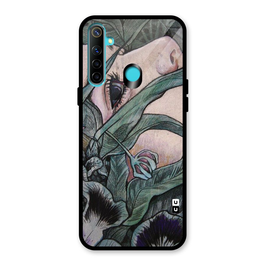 Girl Grass Art Glass Back Case for Realme 5i
