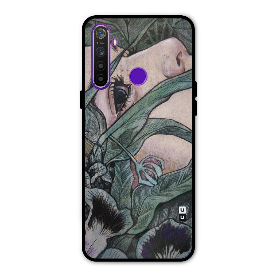 Girl Grass Art Glass Back Case for Realme 5s
