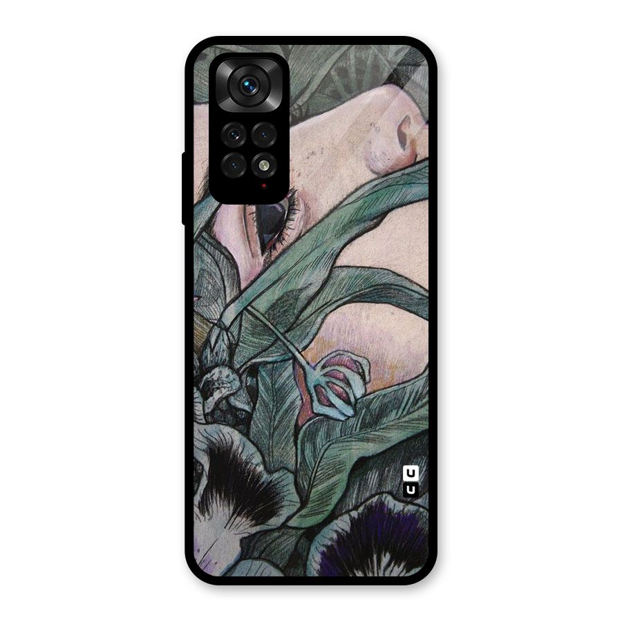 Girl Grass Art Glass Back Case for Redmi Note 11S
