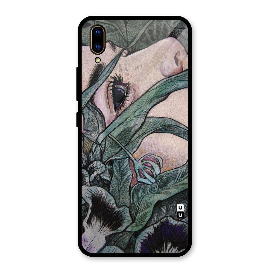 Girl Grass Art Glass Back Case for Vivo V11 Pro
