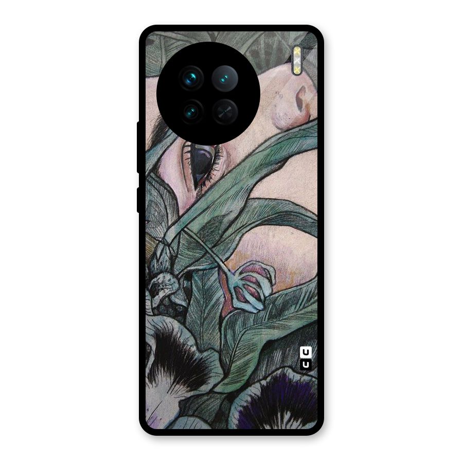 Girl Grass Art Glass Back Case for Vivo X90