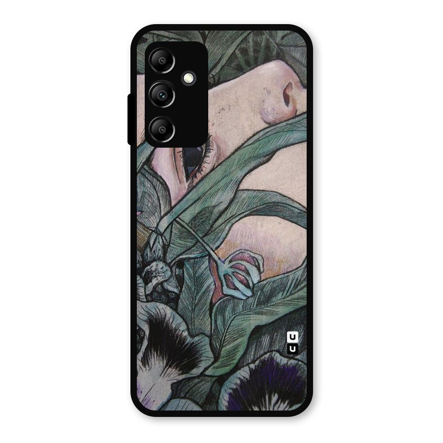 Girl Grass Art Metal Back Case for Galaxy A14 5G