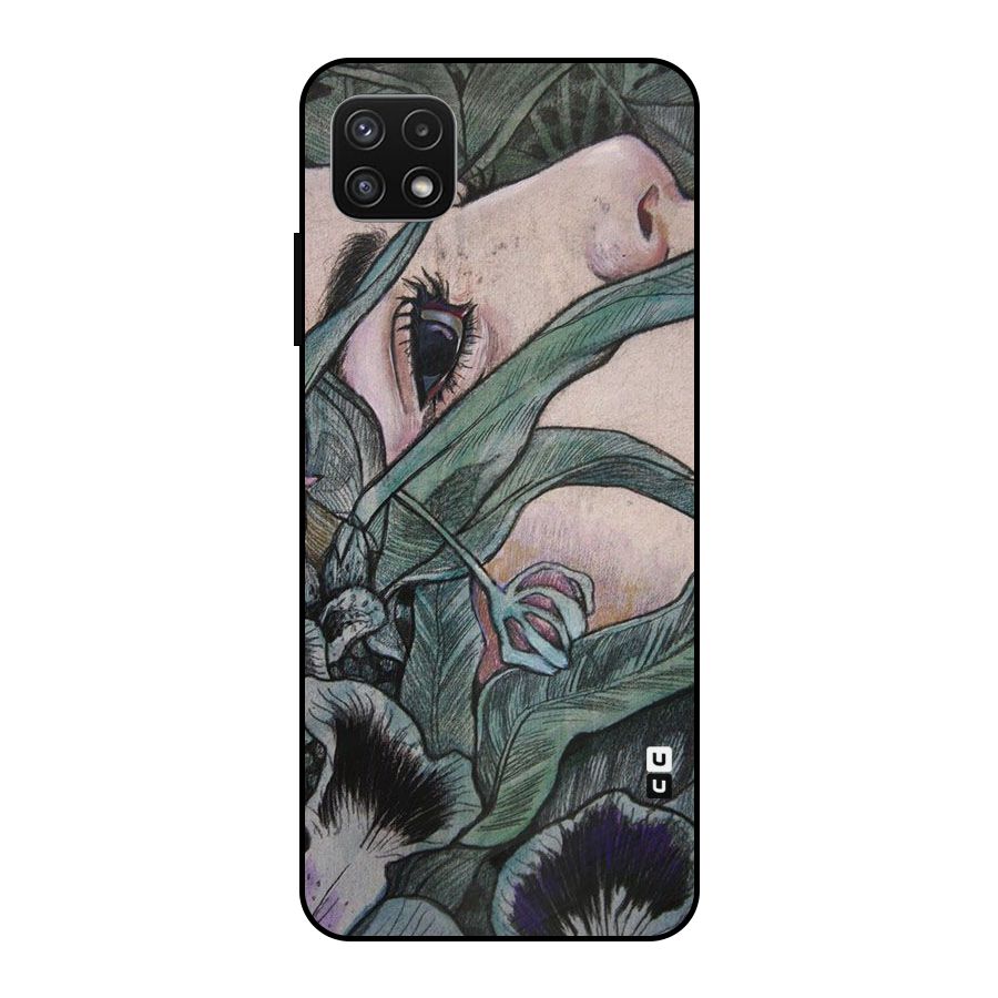 Girl Grass Art Metal Back Case for Galaxy A22 5G