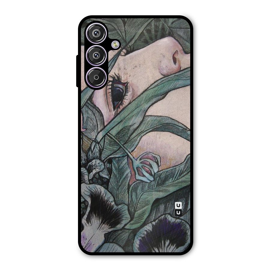 Girl Grass Art Metal Back Case for Galaxy M15