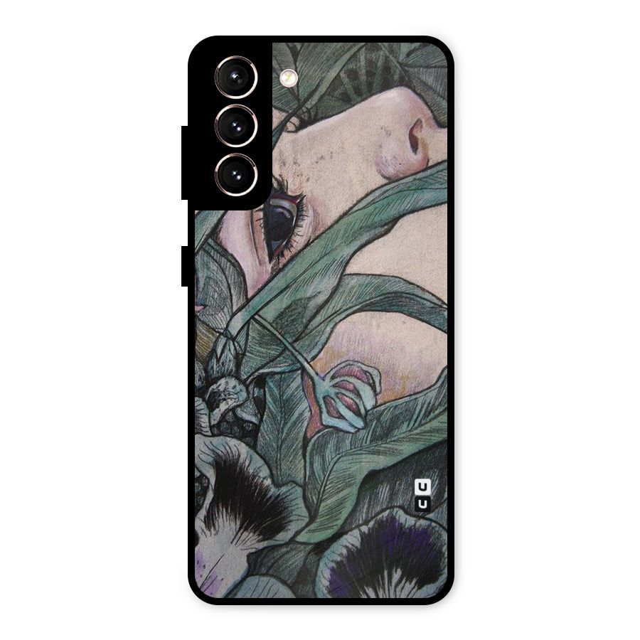 Girl Grass Art Metal Back Case for Galaxy S21 5G