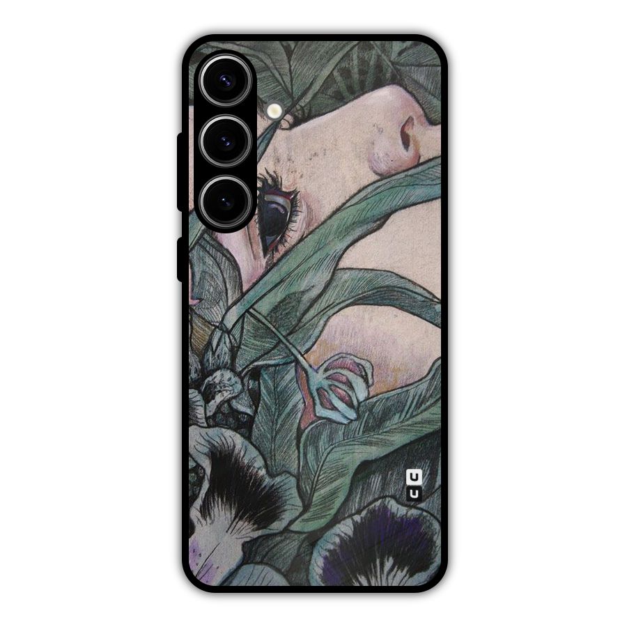 Girl Grass Art Metal Back Case for Galaxy S24 Plus